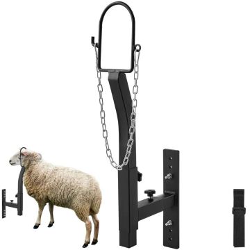 Animal shearing and milking stand, metal, adjustable, black