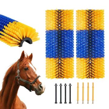 Animal scratching brush, 20x7.5 inches, 2 pcs., with screws, for horses and cattle