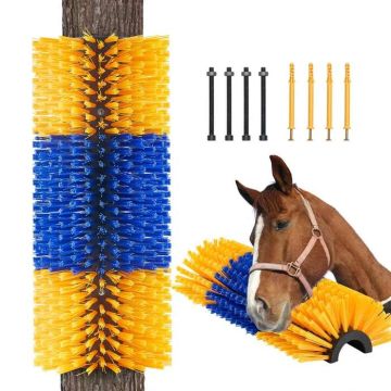 Animal scratching brush, 17.1x7.5 inches, for horses and cattle