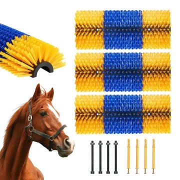 Animal scratching brush 3 pcs., 17.1x7.5 inches, for horses, cows, pigs