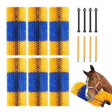 Animal scratching brush, 6 pcs., 17.1x7.5 inches, for horses and cows