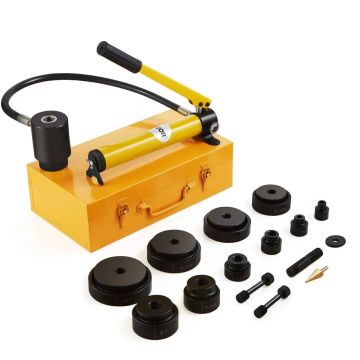 15 ton hydraulic hole punching tool, 12.7-101.6 mm, with 10 dies