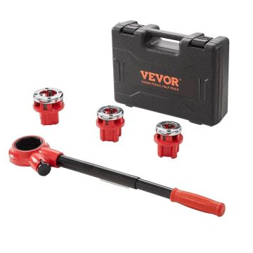 Ratchet hand pipe threading tool set NPT 1/2"-1"