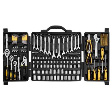 207-piece mechanic's tool set with SAE and metric bits, plastic case