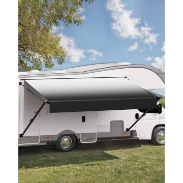 Markiza 18' do kampera z manualną regulacją i aluminiową ramą, czarna