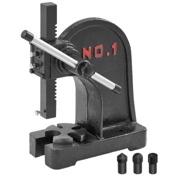 Manual cast iron press, 1 ton, tabletop, maximum height 15 cm