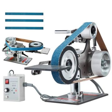 Szlifierka taśmowa 30x1 cal, 550 W, regulowana prędkość, do obróbki metali