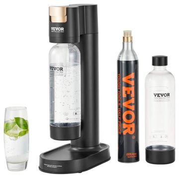Soda maker for home with 2 BPA-free 1L PET bottles and CO2 cylinder
