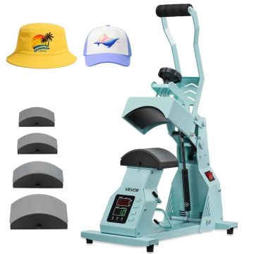 Thermal hat press with 4 interchangeable plates, green