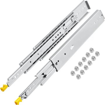 Drawer runners with lock, 50.8 cm, steel, industrial, 226.8 kg load capacity