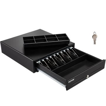 Cash register drawer 16", with 5 banknote and 8 coin trays, 2 keys