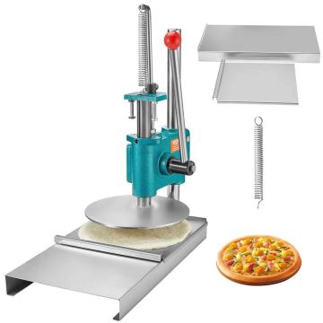 Manual stainless steel pizza dough press, 24 cm, adjustable height