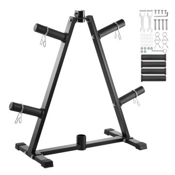 Weight Plate Rack for 2-inch Plates, 300 lb. Load Capacity, Black