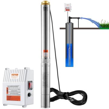 Pompa głębinowa do studni głębinowych, 1500 W, stal nierdzewna, IP68