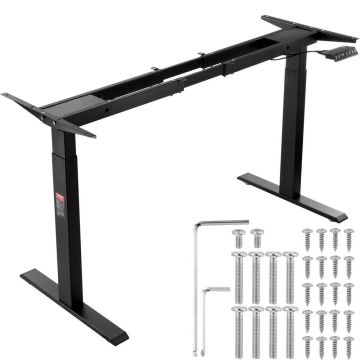 Electric standing desk frame, height adjustable, black, dual motor, 70-117 cm