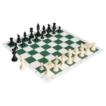 Tournament Folding 20 Inch Chess Set with Plastic Pieces
