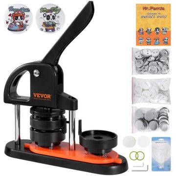 Button making machine with 500 pcs. button parts, 58 mm, without assembly