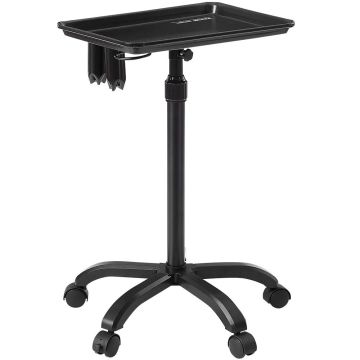 Salon pallet trolley, height adjustable, black, with wheels, for SPA and clinic