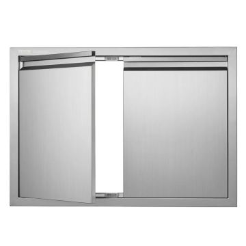 Grill double door, stainless steel, 762x532 mm, recessed