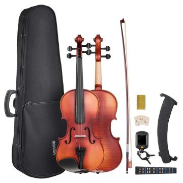 4/4 violin for beginners, 355 mm, solid wood, matte brown