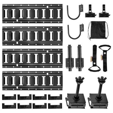 E-track mounting rails set of 4 with brackets and basket, for vans