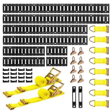 E-track mounting rail set 8 pcs. with straps for vans