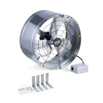 Fan on a gable roof, 15 inches, with thermostat, galvanized