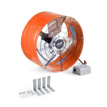 Gable roof fan, 15" with thermostat, air 1650 CFM, orange