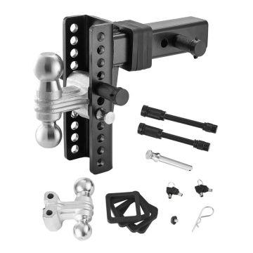 Adjustable trailer hitch, ball mount 2-2.5 inches, 22,000 lbs, with anti-theft protection