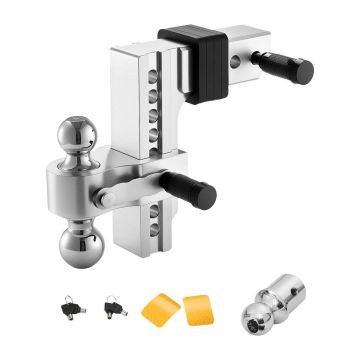 Adjustable Trailer Ball Hitch, 8" 18500 lbs, for 1-7/8" - 2-5/16" Receiver