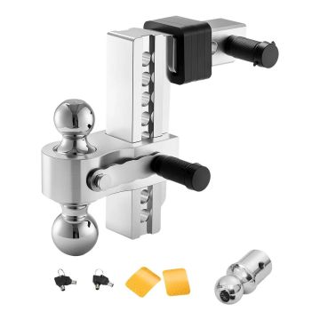 Adjustable tow bar, 8 inch, 1-7/8", 2" and 2-5/16" balls, 15,000 lbs max weight