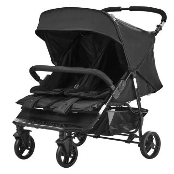 Folding double stroller for tandem seats black