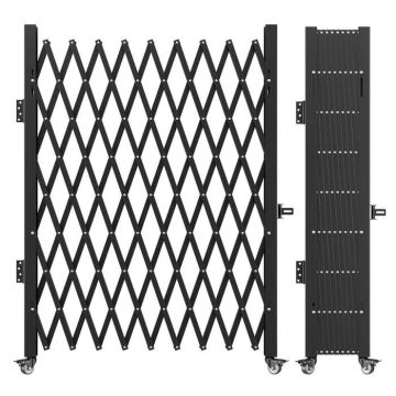 Single steel folding security gate, 198x229 cm, scissor with lock