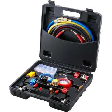 Air conditioner gauge set 4 positions R134A, R22, R12, R410A