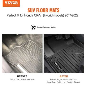 Car mats for Honda CR-V Hybrid 2017–2022, TPE, black, 3 pcs.