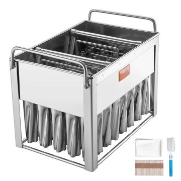 Commercial stainless steel cylindrical popsicle molds, 40 pcs.