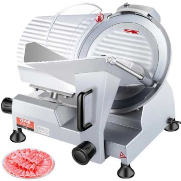 Electric 10-inch carbon steel meat slicer, 240 W, adjustable thickness