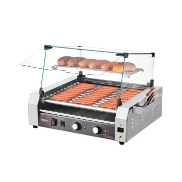 Commercial stainless steel hot dog roller, 2200 W, 30 hot dogs