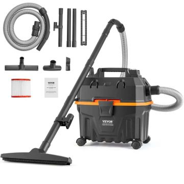Workshop vacuum cleaner 15 L, wet and dry, black