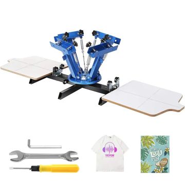 Screen printing machine 4 colors, 2 stations, 54x45 cm palette