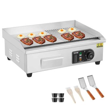 Commercial electric stainless steel fryer, 3200 W, adjustable temperature