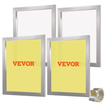 Screen printing kit with aluminum frames 20x24 inches, nylon mesh 355