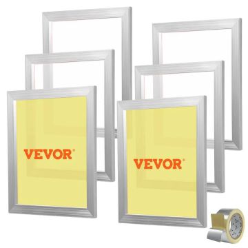 Screen printing set with frame, 40.6x50.8 cm, 110 meshes, 6 pcs.