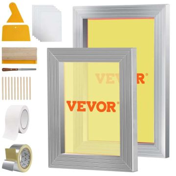 Screen printing kit with aluminum frames 8x10/10x14 inches.