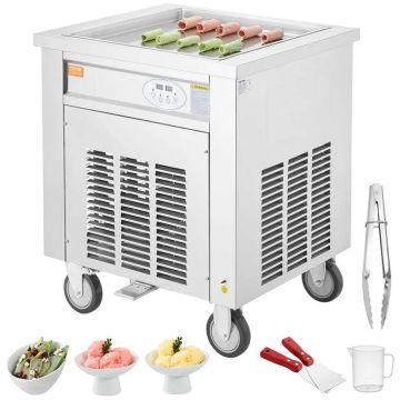 Commercial stainless steel ice cream roll maker, 50x50 cm
