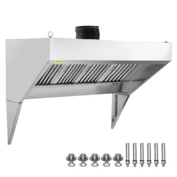 Commercial 201 Stainless Steel Exhaust Hood, 2.74m, with 4 U-Shape Oil Filter Screens