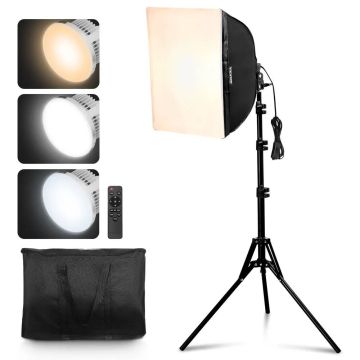 Zestaw oświetleniowy Softbox 40x40 cm, regulowany, 3000–6500 K