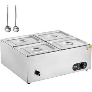 4-pan electric stainless steel steamer, 1500 W, silver