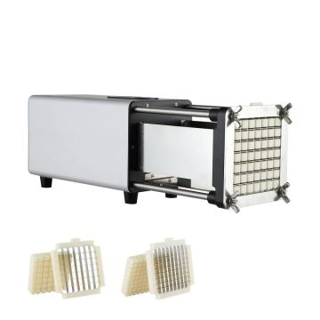 Electric potato slicer with stainless steel blade, non-slip feet