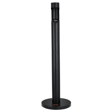 Outdoor cylindrical cigarette butt container, black, weatherproof